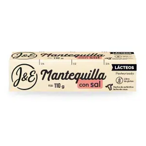 J&E® Mantequilla con Sal de 110 g UNIDAD